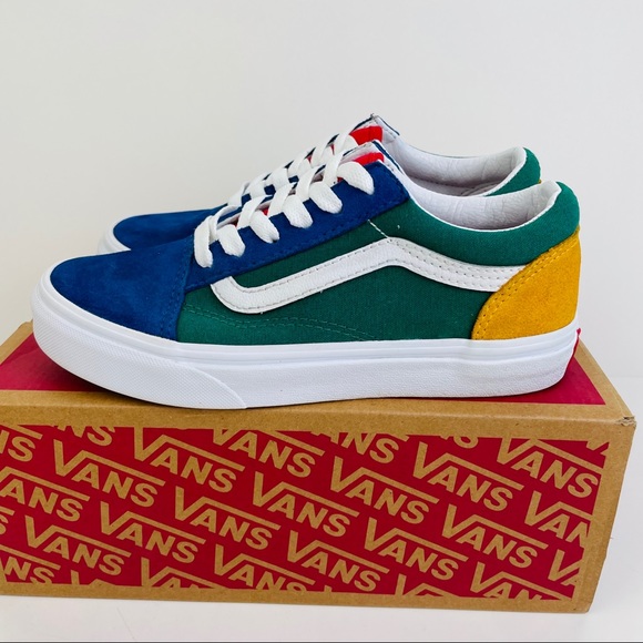Vans Old Skool Low ‘Yacht Club’ Blue Green Yellow Sneakers 500714 Kid’s Size 3 - Picture 4 of 10